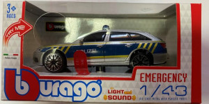Audi A6 Bburago 1/43 Światło Led Dżwięk Polizei