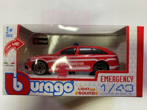 Audi A6 Bburago 1/43 Światło Led Dżwięk Feuerwehr