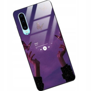 Etui Glass do HUAWEI P30 Case Muzyka Spotify Wzory