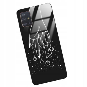 Etui GLASS do SAMSUNG A51 KOSMOS Księżyc Wzory