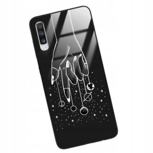 Etui GLASS do SAMSUNG A70S KOSMOS Księżyc Wzory