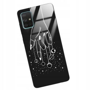 Etui GLASS do SAMSUNG A71 KOSMOS Księżyc Wzory