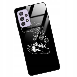 Etui GLASS do SAMSUNG A72 KOSMOS Księżyc Wzory
