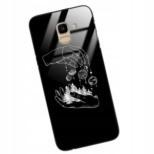 Etui GLASS do SAMSUNG J6 2018 KOSMOS Księżyc Wzory