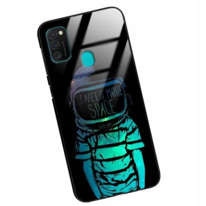 Etui GLASS do SAMSUNG M30s KOSMOS Księżyc Wzory