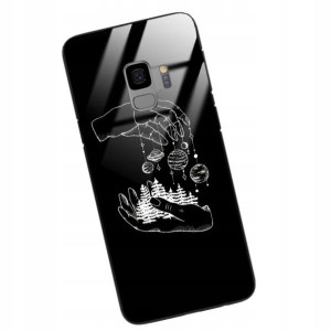 Etui GLASS do SAMSUNG S9 Case KOSMOS Księżyc Wzory