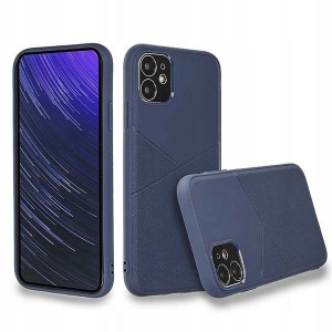 Etui Guma Skóra Samsung A50s Granatowy Case