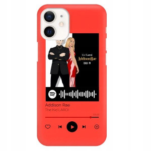 Etui MAT do IPHONE 12 MINI Czerwony Spotify Wzory