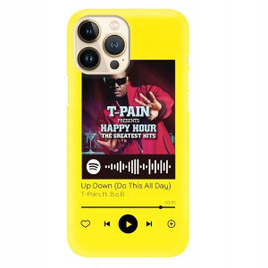 Etui MAT do IPHONE 13 PRO MAX ŻÓŁTY Spotify Wzory
