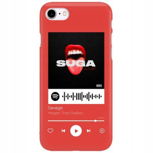 Etui Mat do IPHONE SE3 Czerwony Spotify Top Wzory