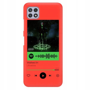 Etui MAT do SAMSUNG A22 5G Czerwony Spotify Wzory