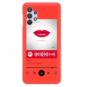 Etui MAT do SAMSUNG A32 4G Czerwony Spotify Wzory
