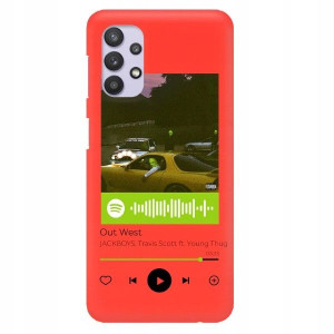 Etui MAT do SAMSUNG A32 5G Czerwony Spotify Wzory