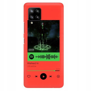 Etui MAT do SAMSUNG A42 5G Czerwony Spotify Wzory