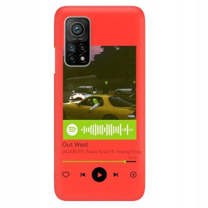 Etui MAT do XIAOMI Mi 10T Czerwony Spotify Wzory