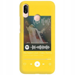 Etui Matowe do HUAWEI P20 LITE ŻÓŁTY Spotify Wzory