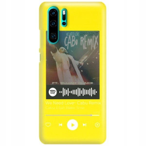 Etui Matowe do HUAWEI P30 PRO ŻÓŁTY Spotify Wzory