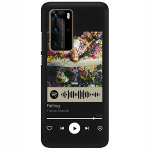 Etui Matowe do HUAWEI P40 PRO Czarny Spotify Wzory