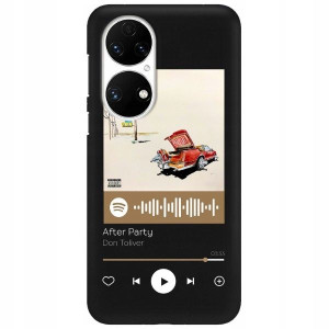 Etui Matowe do HUAWEI P50 Czarny Spotify Top Wzory