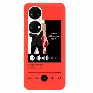 Etui Matowe do HUAWEI P50 Czerwony Spotify Wzory