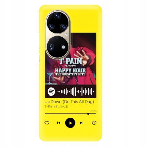 Etui Matowe do HUAWEI P50 PRO ŻÓŁTY Spotify Wzory