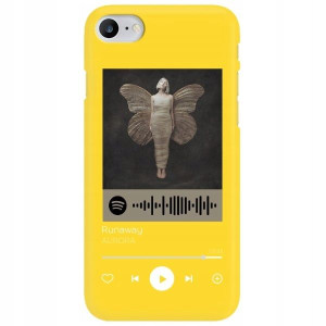Etui Matowe do IPHONE 8 ŻÓŁTY Spotify Modne Wzory