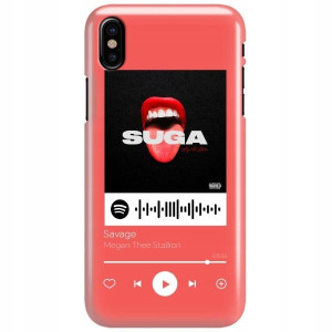 Etui Matowe do IPHONE XS Czerwony Spotify Wzory