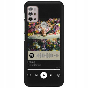 Etui Matowe do MOTOROLA G30 Czarny Spotify Wzory