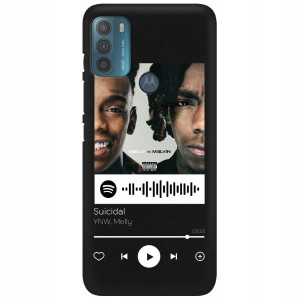 Etui Matowe do MOTOROLA G50 Czarny Spotify Wzory