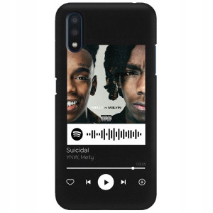 Etui Matowe do SAMSUNG A01 Czarny Spotify Wzory