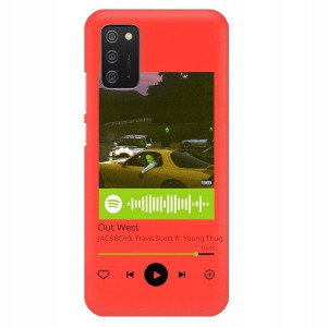 Etui Matowe do SAMSUNG A02s Czerwony Spotify Wzory