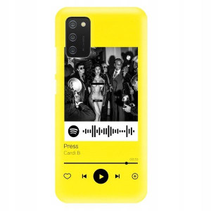 Etui Matowe do SAMSUNG A02s ŻÓŁTY Spotify Wzory