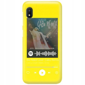 Etui Matowe do SAMSUNG A10e ŻÓŁTY Spotify Wzory