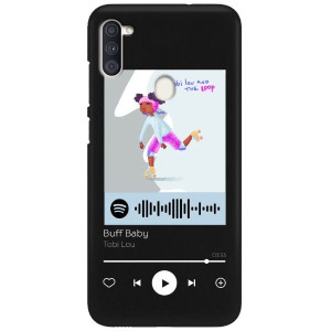 Etui Matowe do SAMSUNG A11 Czarny Spotify Wzory