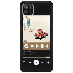 Etui Matowe do SAMSUNG A12 Czarny Spotify Wzory