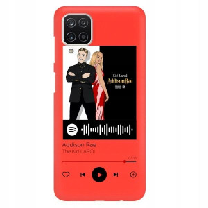 Etui Matowe do SAMSUNG A12 Czerwony Spotify Wzory