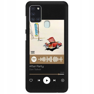 Etui Matowe do SAMSUNG A21s Czarny Spotify Wzory