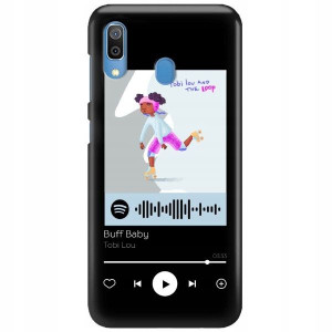 Etui Matowe do SAMSUNG A30 Czarny Spotify Wzory