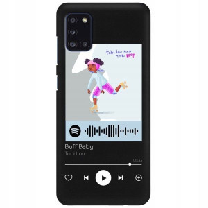Etui Matowe do SAMSUNG A31 Czarny Spotify Wzory