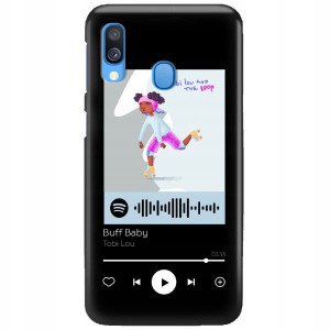 Etui Matowe do SAMSUNG A40 Czarny Spotify Wzory