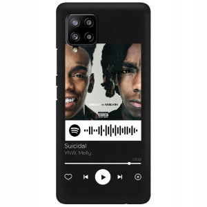 Etui Matowe do SAMSUNG A42 5G Czarny Spotify Wzory