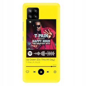 Etui Matowe do SAMSUNG A42 ŻÓŁTY Spotify Top Wzory