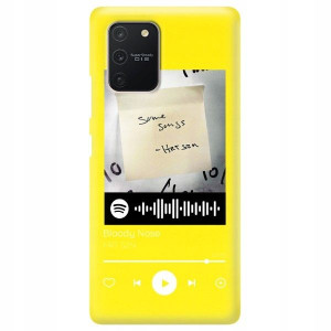 Etui Matowe do SAMSUNG A91 ŻÓŁTY Spotify Top Wzory