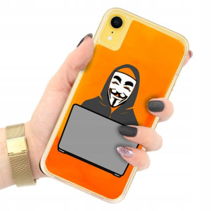 Etui PIASEK FLUO do IPHONE XR Pomarańczowy Wzory