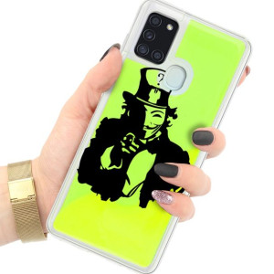ETUI PIASEK FLUO do SAMSUNG A21S Zielony Wzory
