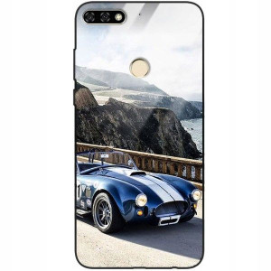 Etui Szklane do HUAWEI HONOR 7A Case Auta Wzory