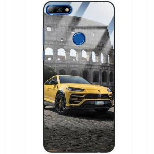Etui Szklane do HUAWEI Y7 PRIME 2018 Auta Wzory