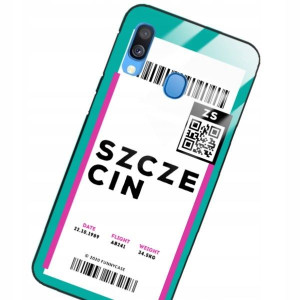 Etui Szklane Do Samsung A40 Bilet Podróż Wzory