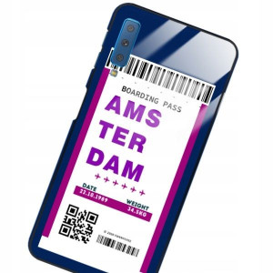Etui Szklane Do Samsung A7 2018 Bilet Podróż Wzory