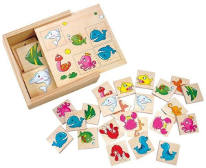 Memo Memory Wodny Świat Drewniana Gra Edukacyjna